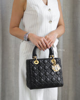 Dior Lady Dior Medium | Black Lambskin Gold Hardware-model