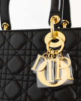 Dior Lady Dior Medium | Black Lambskin Gold Hardware-details