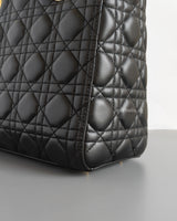 Dior Lady Dior Medium | Black Lambskin Gold Hardware-details