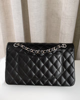Chanel Classic Flap Medium | Black Lambskin Silver Hardware-back