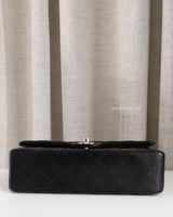 Chanel Classic Flap Medium | Black Lambskin Silver Hardware-details