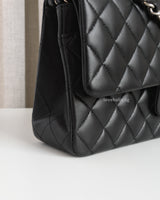 Chanel Classic Flap Medium | Black Lambskin Silver Hardware-details