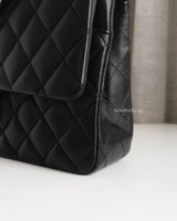 Chanel Classic Flap Medium | Black Lambskin Silver Hardware-details