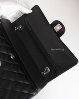 Chanel Classic Flap Medium | Black Lambskin Silver Hardware-details