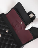 Chanel Classic Flap Medium | Black Lambskin Silver Hardware-details