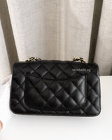 Chanel Classic Flap Mini Rectangle | Black Caviar Light Gold Hardware-back