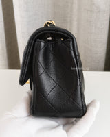 Chanel Classic Flap Mini Rectangle | Black Caviar Light Gold Hardware-details