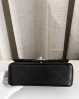 Chanel Classic Flap Mini Rectangle | Black Caviar Light Gold Hardware-details