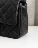 Chanel Classic Flap Mini Rectangle | Black Caviar Light Gold Hardware-details