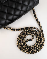 Chanel Classic Flap Mini Rectangle | Black Caviar Light Gold Hardware-details