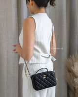 Chanel Camera Bag Black Caviar Light Gold Hardware-model