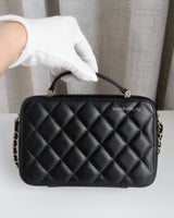 Chanel Camera Bag Black Caviar Light Gold Hardware-back