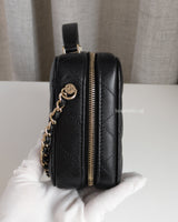 Chanel Camera Bag Black Caviar Light Gold Hardware-side