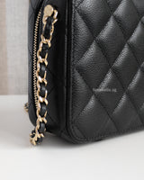 Chanel Camera Bag Black Caviar Light Gold Hardware-details