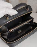 Chanel Camera Bag Black Caviar Light Gold Hardware-details