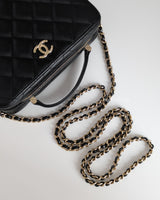 Chanel Camera Bag Black Caviar Light Gold Hardware-details