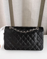 Chanel Classic Flap Medium | Black Lambskin Silver Hardware-back