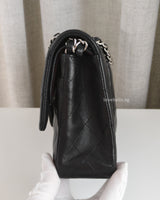 Chanel Classic Flap Medium | Black Lambskin Silver Hardware-details