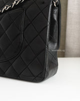 Chanel Classic Flap Medium | Black Lambskin Silver Hardware-details
