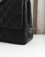 Chanel Classic Flap Medium | Black Lambskin Silver Hardware-details