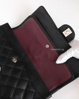 Chanel Classic Flap Medium | Black Lambskin Silver Hardware-details