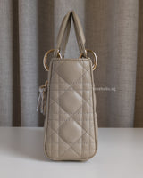 Dior Lady Dior Mini | Natural Beige Lambskin Light Gold Hardware-details