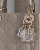 Dior Lady Dior Mini | Natural Beige Lambskin Light Gold Hardware-details