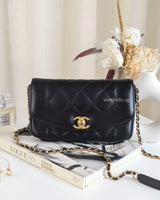 Chanel Diana Reissue Small | Black Lambskin Brushed Gold Hardware-front