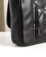 Chanel Diana Reissue Small | Black Lambskin Brushed Gold Hardware-details