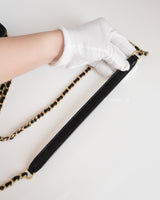 Chanel Diana Reissue Small | Black Lambskin Brushed Gold Hardware-details