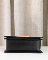 Chanel Boy Small | Black Caviar Brushed Gold Hardware-details