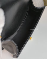 Chanel Boy Small | Black Caviar Brushed Gold Hardware-details