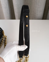 Chanel Boy Small | Black Caviar Brushed Gold Hardware-details