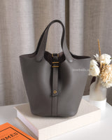 Hermes Picotin Lock 18 Etain Taurillon Clemence Gold Hardware-front