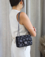 Chanel Classic Flap Mini Rectangle | 24K Crystal Strass Silver Hardware-model