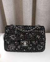 Chanel Classic Flap Mini Rectangle | 24K Crystal Strass Silver Hardware-front1