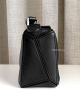 Loewe Mini Puzzle Black Calfskin Silver Hardware-side