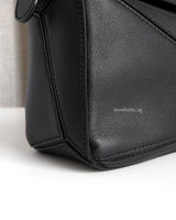Loewe Mini Puzzle Black Calfskin Silver Hardware-details