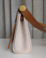 Hermes Herbag Mini 20 | Ecru Beige/Fauve Vache Hunter Gold Hardware-side