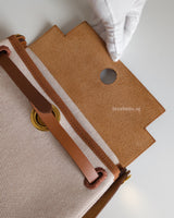 Hermes Herbag Mini 20 | Ecru Beige/Fauve Vache Hunter Gold Hardware-details