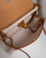 Hermes Herbag Mini 20 | Ecru Beige/Fauve Vache Hunter Gold Hardware-details