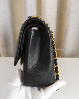 Chanel Classic Flap Medium | Black Caviar Gold Hardware-details