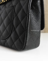 Chanel Classic Flap Medium | Black Caviar Gold Hardware-details