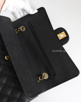 Chanel Classic Flap Medium | Black Caviar Gold Hardware-details
