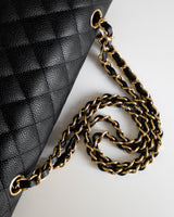 Chanel Classic Flap Medium | Black Caviar Gold Hardware-details