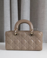 Dior Lady D-Joy Small | Taupe beige Lambskin Light Gold Hardware-back