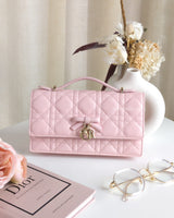 Dior My Dior Mini Bag | Soupir Pink Cannage Lambskin Light Gold Hardware-front