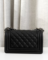 Chanel Boy Small | Black Caviar Ruthenium Hardware-back