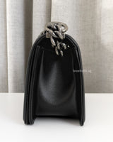 Chanel Boy Small | Black Caviar Ruthenium Hardware-side