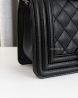 Chanel Boy Small | Black Caviar Ruthenium Hardware-details